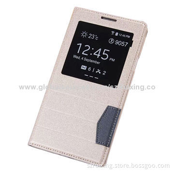 S View Window Leather Flip Cover Case for Samgsung Galaxy Note 3, with Back Cover